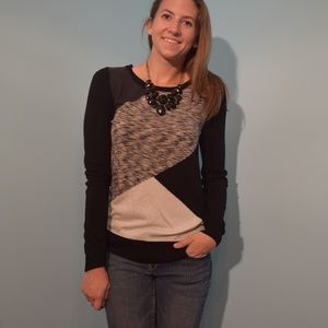 MOSSIMO B&W Color block Crewneck Sweater